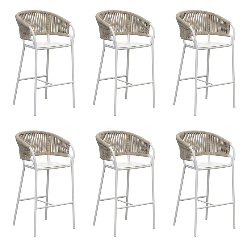 Contemporary Low Back Dining Stool Bucket Bar Stool with Footrest
