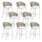 Contemporary Low Back Dining Stool Bucket Bar Stool with Footrest