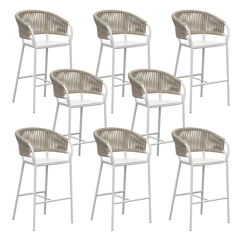 Contemporary Low Back Dining Stool Bucket Bar Stool with Footrest