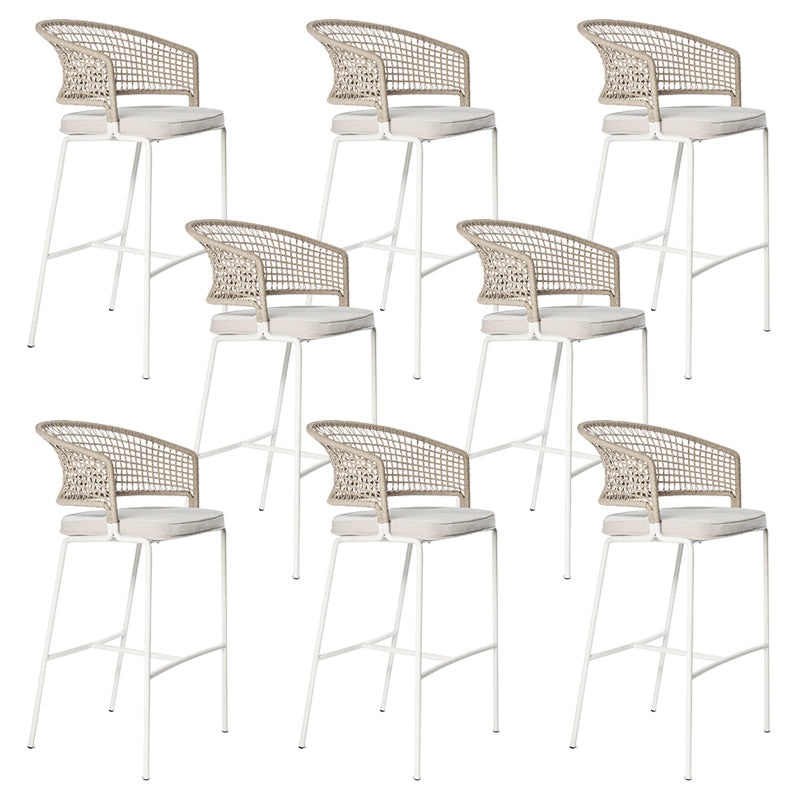 Contemporary Low Back Dining Stool Bucket Bar Stool with Footrest