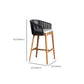 Contemporary Low Back Dining Stool Bucket Bar Stool with Footrest