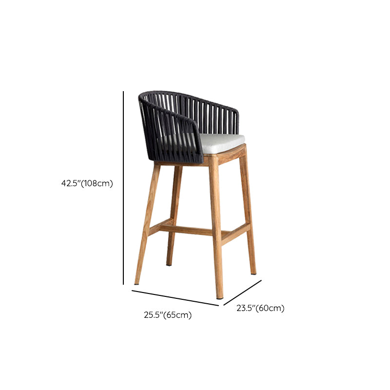 Contemporary Low Back Dining Stool Bucket Bar Stool with Footrest