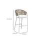 Contemporary Low Back Dining Stool Bucket Bar Stool with Footrest