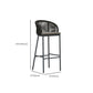 Contemporary Low Back Dining Stool Bucket Bar Stool with Footrest