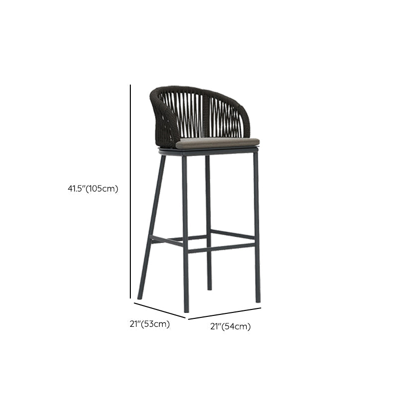 Contemporary Low Back Dining Stool Bucket Bar Stool with Footrest