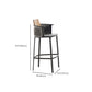 Contemporary Low Back Dining Stool Bucket Bar Stool with Footrest