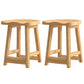 Contemporary Solid Wood Barstools Saddle Seat Bar Stools with Footrest