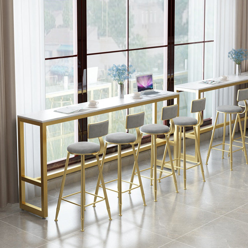 Rectangular Bar Height Table White Faux Marble Top Bistro Pub Table Clearhalo 'Bar Furniture' 'Bar Tables' 'bar_tables' 'furn' 'furn_bar_tables' 'Furniture' 'Kitchen & Dining Furniture' 6689370