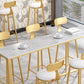 Rectangular Bar Height Table White Faux Marble Top Bistro Pub Table Clearhalo 'Bar Furniture' 'Bar Tables' 'bar_tables' 'furn' 'furn_bar_tables' 'Furniture' 'Kitchen & Dining Furniture' 6689375