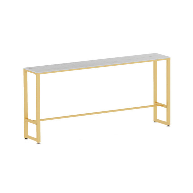 Rectangular Bar Height Table White Faux Marble Top Bistro Pub Table Clearhalo 'Bar Furniture' 'Bar Tables' 'bar_tables' 'furn' 'furn_bar_tables' 'Furniture' 'Kitchen & Dining Furniture' 6689376