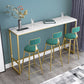 White Rectangular Bar Height Table Glam Style Bistro Bar Table with Gold Base 63"L x 15.7"W x 41.3"H Without Chairs Clearhalo 'Bar Furniture' 'Bar Tables' 'bar_tables' 'furn' 'furn_bar_tables' 'Furniture' 'Kitchen & Dining Furniture' 6689387