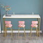 White Rectangular Bar Height Table Glam Style Bistro Bar Table with Gold Base 70.9"L x 15.7"W x 41.3"H Without Chairs Clearhalo 'Bar Furniture' 'Bar Tables' 'bar_tables' 'furn' 'furn_bar_tables' 'Furniture' 'Kitchen & Dining Furniture' 6689388