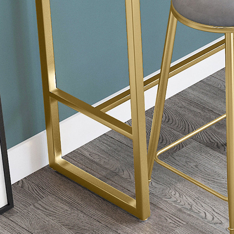White Rectangular Bar Height Table Glam Style Bistro Bar Table with Gold Base Clearhalo 'Bar Furniture' 'Bar Tables' 'bar_tables' 'furn' 'furn_bar_tables' 'Furniture' 'Kitchen & Dining Furniture' 6689392