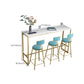 White Rectangular Bar Height Table Glam Style Bistro Bar Table with Gold Base Clearhalo 'Bar Furniture' 'Bar Tables' 'bar_tables' 'furn' 'furn_bar_tables' 'Furniture' 'Kitchen & Dining Furniture' 6689396