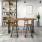 Moderne massief houten bistro-bartafel Rechthoekige metalen basisbartafel voor eetkamer