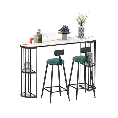 Industrial Bar Dining Table Oval Counter Height Dining Table for Kitchen