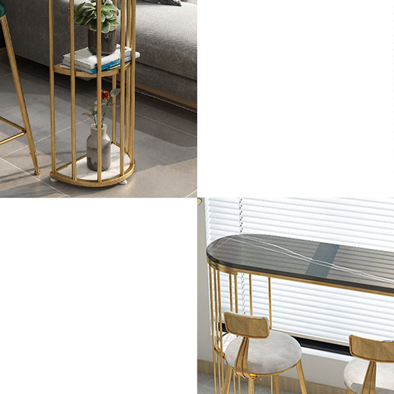 Industrial Bar Dining Table Oval Counter Height Dining Table for Kitchen