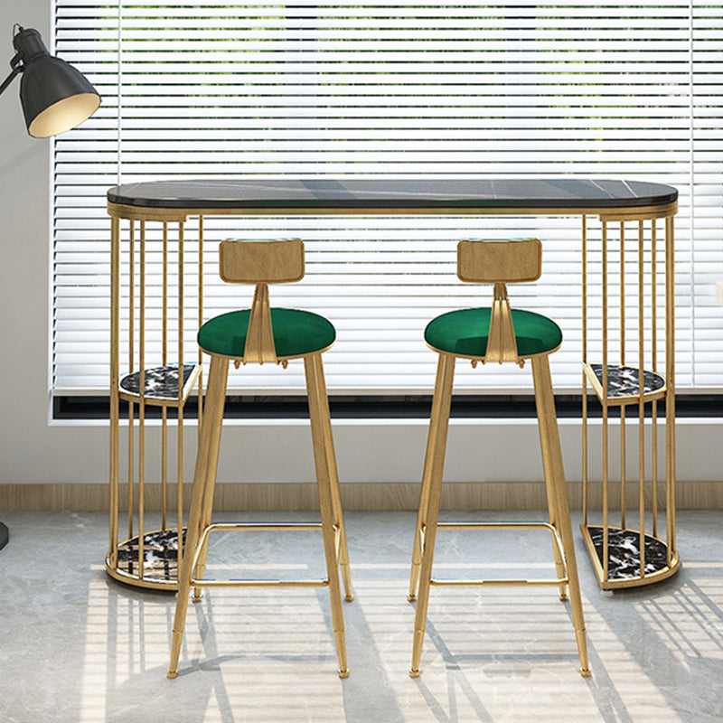 Industrial Bar Dining Table Oval Counter Height Dining Table for Kitchen