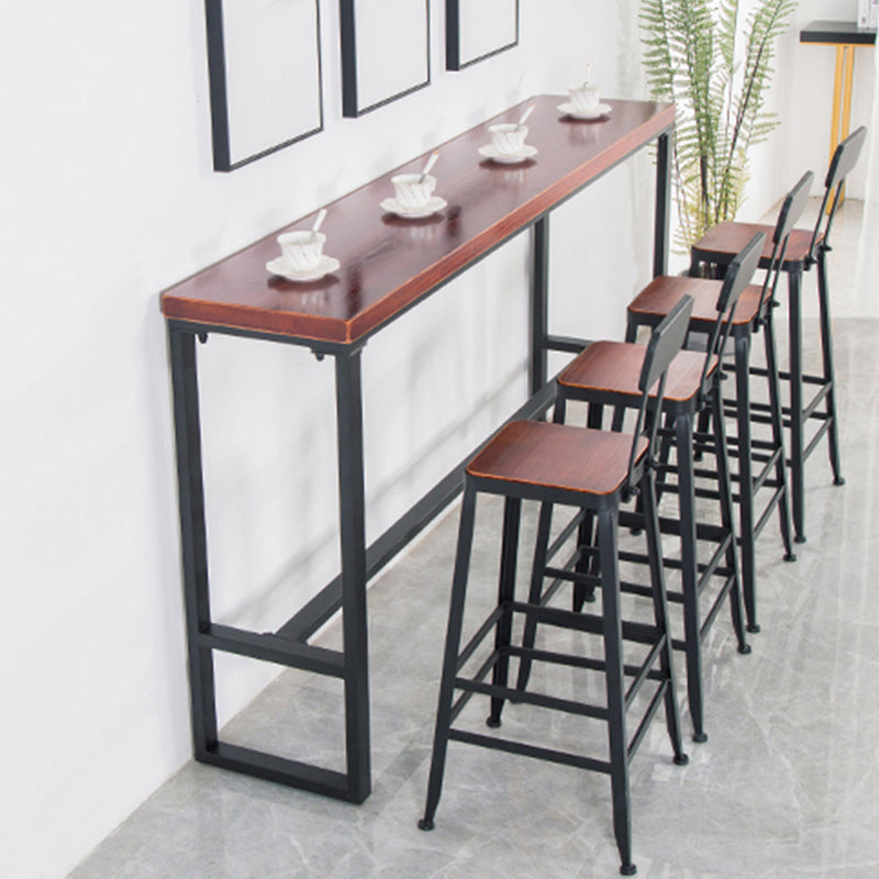 Solid Wood Bar Table Industrial Style Dining Table for Kitchen 55.1"L x 15.7"W x 41.3"H Without Chairs Clearhalo 'Bar Furniture' 'Bar Tables' 'bar_tables' 'furn' 'furn_bar_tables' 'Furniture' 'Kitchen & Dining Furniture' 6689520