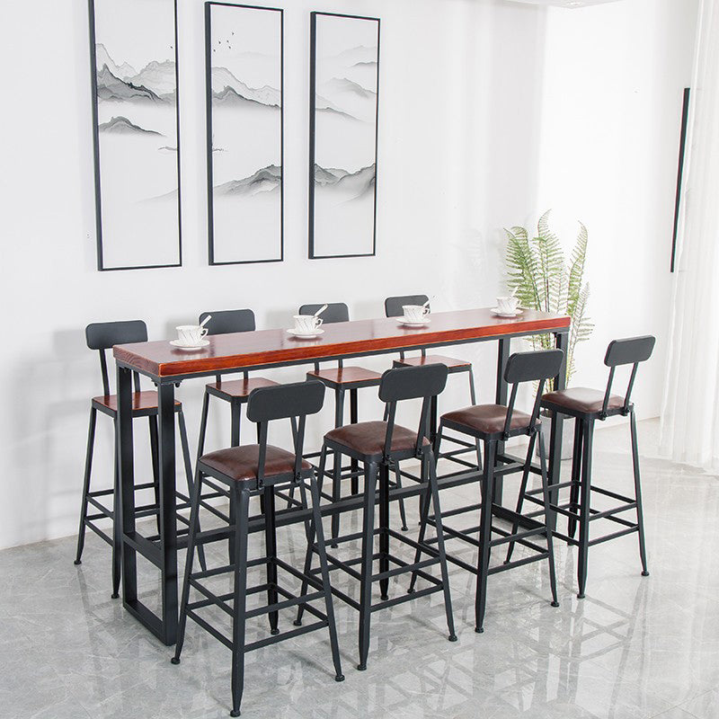 Solid Wood Bar Table Industrial Style Dining Table for Kitchen 47.2"L x 15.7"W x 41.3"H Without Chairs Clearhalo 'Bar Furniture' 'Bar Tables' 'bar_tables' 'furn' 'furn_bar_tables' 'Furniture' 'Kitchen & Dining Furniture' 6689521