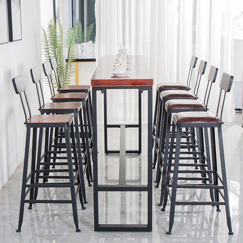 Solid Wood Bar Table Industrial Style Dining Table for Kitchen 39.4"L x 15.7"W x 41.3"H Without Chairs Clearhalo 'Bar Furniture' 'Bar Tables' 'bar_tables' 'furn' 'furn_bar_tables' 'Furniture' 'Kitchen & Dining Furniture' 6689523