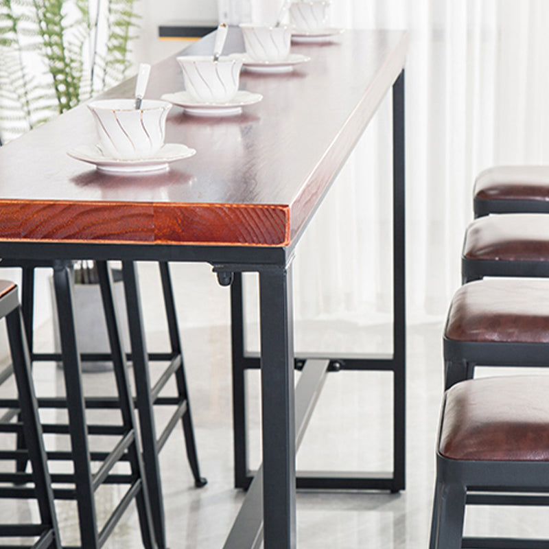 Solid Wood Bar Table Industrial Style Dining Table for Kitchen Clearhalo 'Bar Furniture' 'Bar Tables' 'bar_tables' 'furn' 'furn_bar_tables' 'Furniture' 'Kitchen & Dining Furniture' 6689527