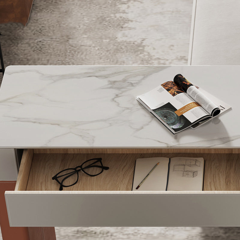 Mesa de comedor rectangular contemporánea, mesa de bar con pedestal de cuero y madera