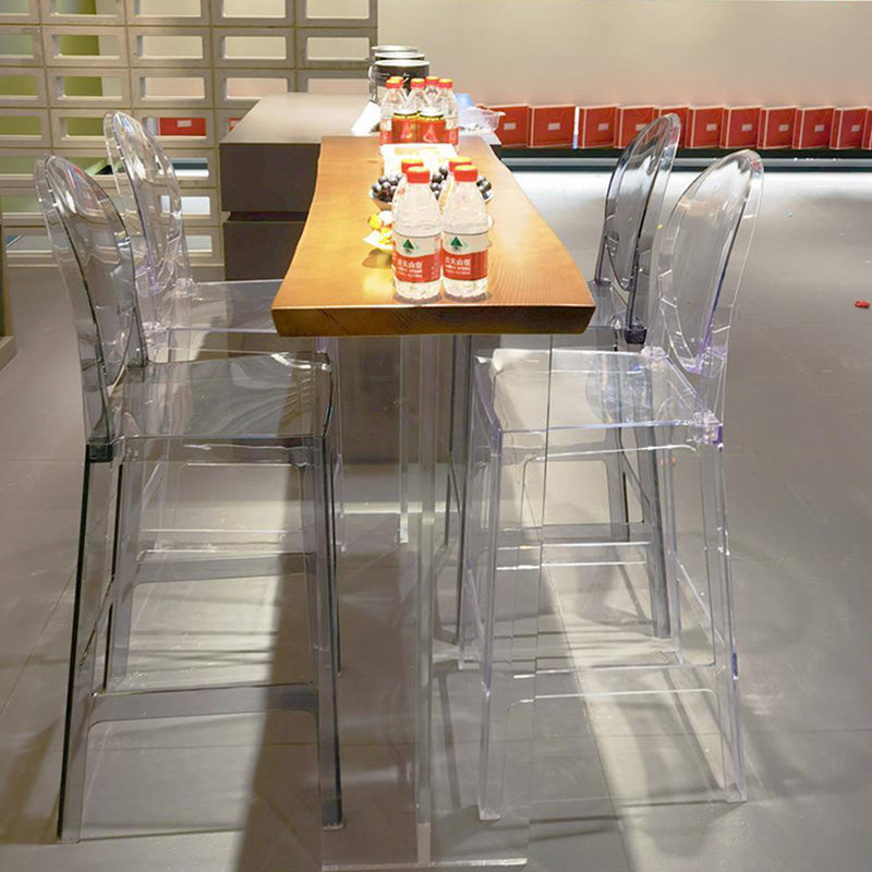 Contemporary Double Pedestal Bar Dining Table Rectangle Bar Table in Acrylic and Wood Clearhalo 'Bar Furniture' 'Bar Tables' 'bar_tables' 'furn' 'furn_bar_tables' 'Furniture' 'Kitchen & Dining Furniture' 6689610