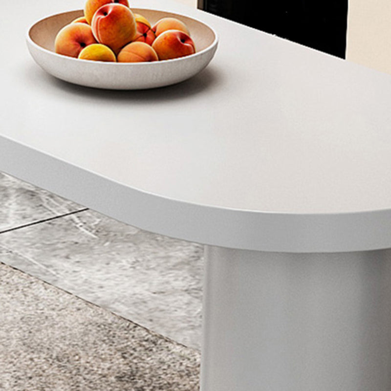 Contemporary White Double Pedestal Bar Table Wood and Iron Bar Dining Table Clearhalo 'Bar Furniture' 'Bar Tables' 'bar_tables' 'furn' 'furn_bar_tables' 'Furniture' 'Kitchen & Dining Furniture' 6689623