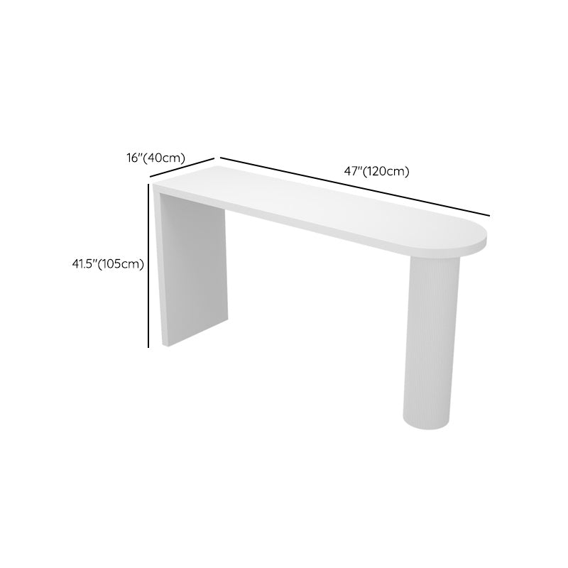 Contemporary White Double Pedestal Bar Table Wood and Iron Bar Dining Table Clearhalo 'Bar Furniture' 'Bar Tables' 'bar_tables' 'furn' 'furn_bar_tables' 'Furniture' 'Kitchen & Dining Furniture' 6689632