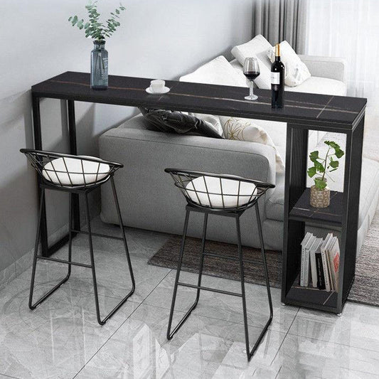 Tavolo da pranzo in pietra nera tavolo da pranzo moderno rettangolo bar con spazio