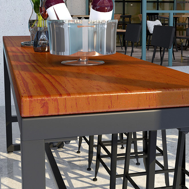 Industrial Style Bistro Bar Table Rectangle Solid Wood Bar Table for Dining Room Clearhalo 'Bar Furniture' 'Bar Tables' 'bar_tables' 'furn' 'furn_bar_tables' 'Furniture' 'Kitchen & Dining Furniture' 6689688