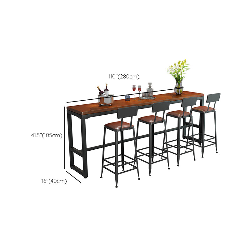 Industrial Style Bistro Bar Table Rectangle Solid Wood Bar Table for Dining Room Clearhalo 'Bar Furniture' 'Bar Tables' 'bar_tables' 'furn' 'furn_bar_tables' 'Furniture' 'Kitchen & Dining Furniture' 6689689