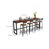 Mesa de barra de bistro de estilo industrial rectángulo mesa de barra de madera maciza para comedor