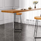 Mesa de comedor rectangular contemporánea para bar, mesa de bar de madera para interiores con pedestal doble acrílico