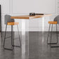Mesa de comedor rectangular contemporánea para bar, mesa de bar de madera para interiores con pedestal doble acrílico