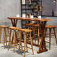 Modern Style Bistro Bar Table Rectangle Solid Wood Bar Table