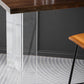 Table de bar moderne en acrylique et bois, table à hauteur de bar à double piédestal pour le salon