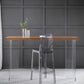 Table de bar moderne en acrylique et bois, table à hauteur de bar à double piédestal pour le salon