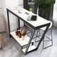 Glam Sintered Stone Bistro Bar Table Rectangle Metal Base Bar Table Clearhalo 'Bar Furniture' 'Bar Tables' 'bar_tables' 'furn' 'furn_bar_tables' 'Furniture' 'Kitchen & Dining Furniture' 6689790