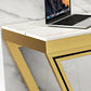 Glam Sintered Stone Bistro Bar Table Rectangle Metal Base Bar Table Clearhalo 'Bar Furniture' 'Bar Tables' 'bar_tables' 'furn' 'furn_bar_tables' 'Furniture' 'Kitchen & Dining Furniture' 6689801