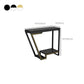 Glam Sintered Stone Bistro Bar Table Rectangle Metal Base Bar Table Clearhalo 'Bar Furniture' 'Bar Tables' 'bar_tables' 'furn' 'furn_bar_tables' 'Furniture' 'Kitchen & Dining Furniture' 6689805