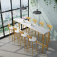 Pine Solid Wood Bar Height Table Glam Rectangle Indoor Bar Table 78.7"L x 15.7"W x 41.3"H Without Chairs Clearhalo 'Bar Furniture' 'Bar Tables' 'bar_tables' 'furn' 'furn_bar_tables' 'Furniture' 'Kitchen & Dining Furniture' 6689808