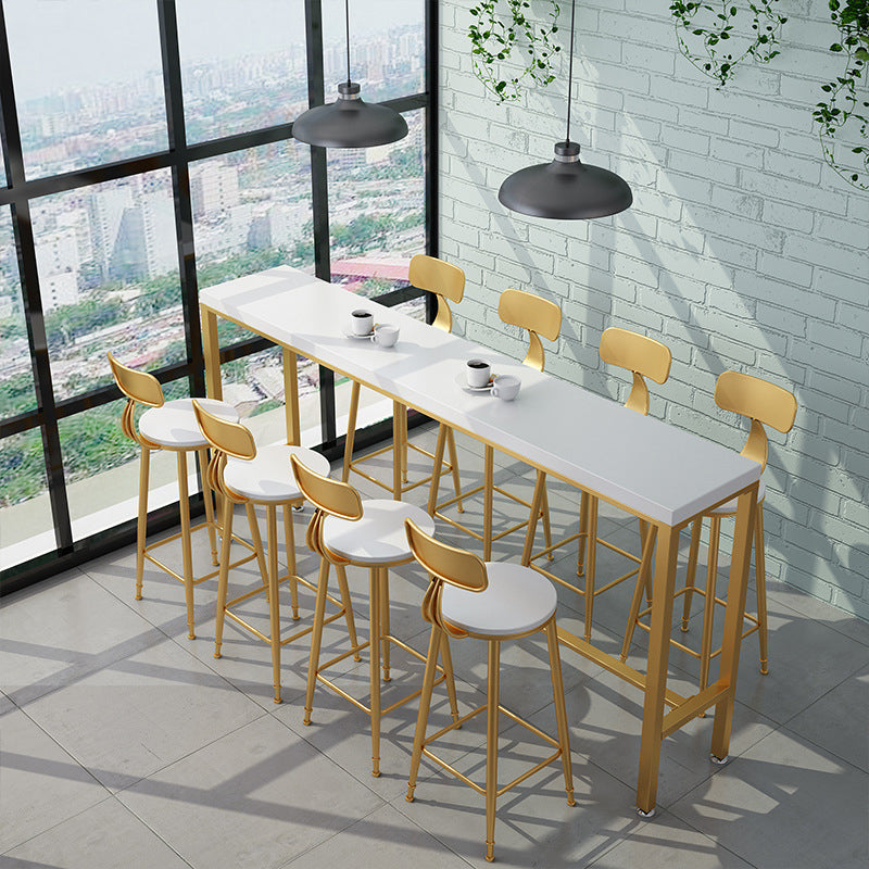 Pine Solid Wood Bar Height Table Glam Rectangle Indoor Bar Table 78.7"L x 15.7"W x 41.3"H Without Chairs Clearhalo 'Bar Furniture' 'Bar Tables' 'bar_tables' 'furn' 'furn_bar_tables' 'Furniture' 'Kitchen & Dining Furniture' 6689808