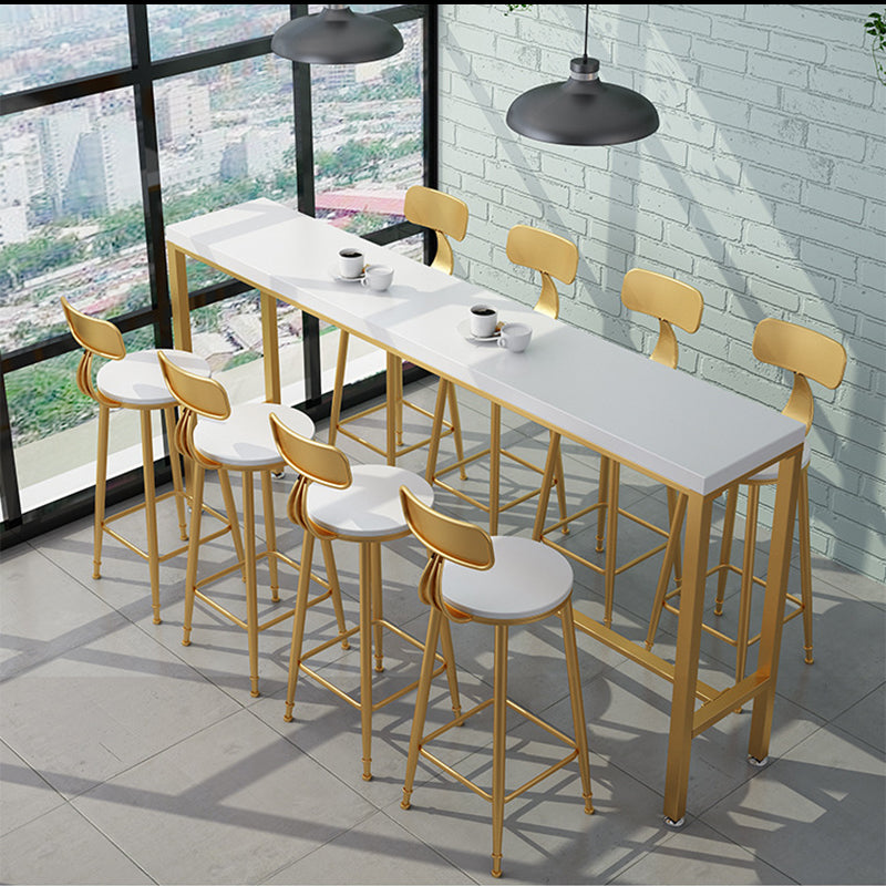 Pine Solid Wood Bar Height Table Glam Rectangle Indoor Bar Table 86.6"L x 15.7"W x 41.3"H Without Chairs Clearhalo 'Bar Furniture' 'Bar Tables' 'bar_tables' 'furn' 'furn_bar_tables' 'Furniture' 'Kitchen & Dining Furniture' 6689810