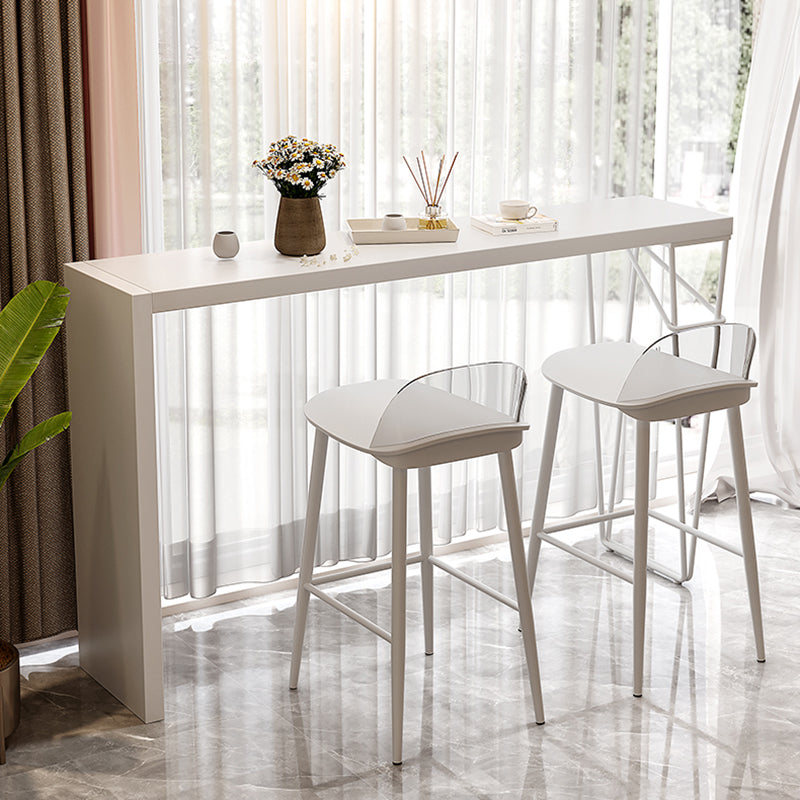 Modern White Bistro Bar Table Rectangle Solid Wood Bar Table for Home 70.9"L x 15.7"W x 41.3"H Without Chairs Clearhalo 'Bar Furniture' 'Bar Tables' 'bar_tables' 'furn' 'furn_bar_tables' 'Furniture' 'Kitchen & Dining Furniture' 6689824