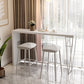 Modern White Bistro Bar Table Rectangle Solid Wood Bar Table for Home 63"L x 15.7"W x 41.3"H Without Chairs Clearhalo 'Bar Furniture' 'Bar Tables' 'bar_tables' 'furn' 'furn_bar_tables' 'Furniture' 'Kitchen & Dining Furniture' 6689825