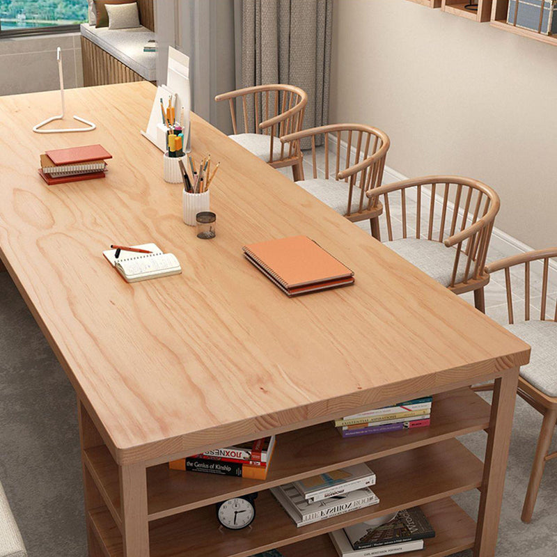 Contemporary Pine Office Desk Drawers Included Writing Desk for Office Clearhalo 'furn' 'furn_office_desk' 'Furniture' 'Office Desks' 'Office Furniture' 'office_desk' 6691616