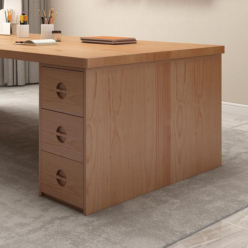 Contemporary Pine Office Desk Drawers Included Writing Desk for Office Clearhalo 'furn' 'furn_office_desk' 'Furniture' 'Office Desks' 'Office Furniture' 'office_desk' 6691618