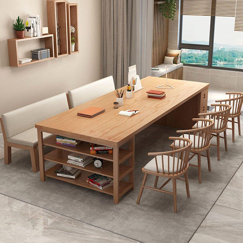 Contemporary Pine Office Desk Drawers Included Writing Desk for Office Clearhalo 'furn' 'furn_office_desk' 'Furniture' 'Office Desks' 'Office Furniture' 'office_desk' 6691620